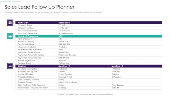 Sales Techniques Playbook Sales Lead Follow Up Planner Professional PDF