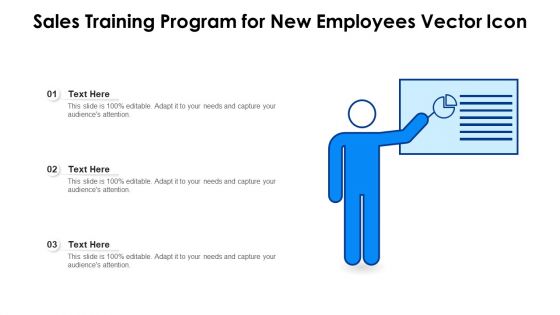 Sales Training Program For New Employees Vector Icon Ppt PowerPoint Presentation File Graphic Tips PDF