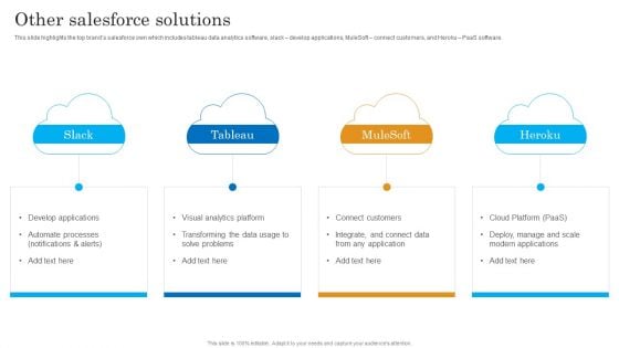 Salesforce Business Profile Other Salesforce Solutions Infographics PDF