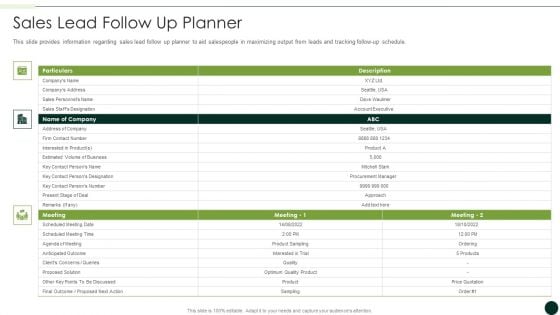 Salesman Principles Playbook Sales Lead Follow Up Planner Professional PDF