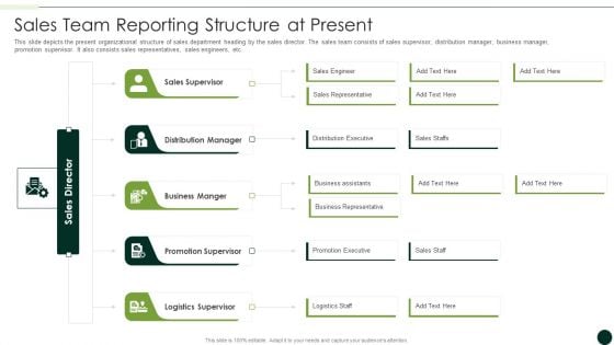 Salesman Principles Playbook Sales Team Reporting Structure At Present Themes PDF