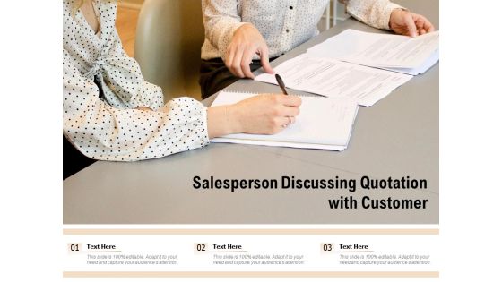 Salesperson Discussing Quotation With Customer Ppt PowerPoint Presentation Gallery Ideas PDF