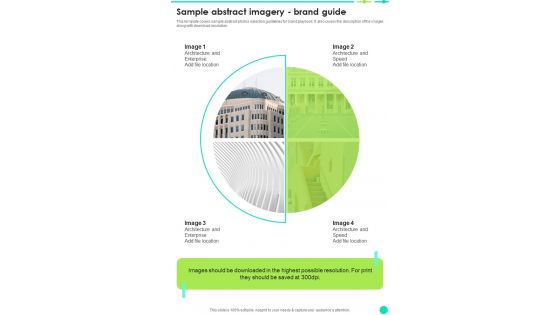 Sample Abstract Imagery Brand Guide One Pager Sample Example Document