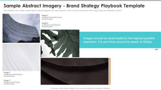 Sample Abstract Imagery Brand Strategy Playbook Template Slides PDF