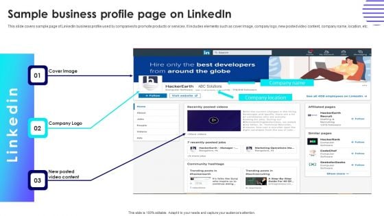 Sample Business Profile Page On Linkedin Diagrams PDF