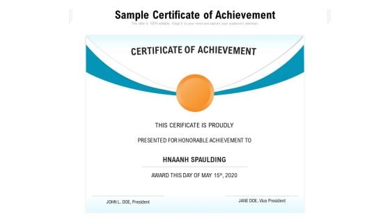 Sample Certificate Of Achievement Ppt PowerPoint Presentation Gallery Guidelines PDF Sample Certificate Of Achievement Ppt PowerPoint Presentation Gallery Guidelines PDF