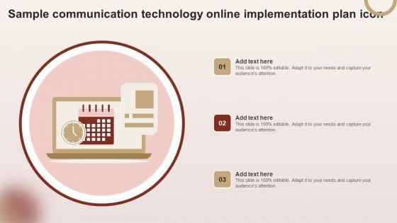 Sample Communication Technology Online Implementation Plan Icon Brochure PDF