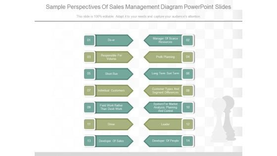 Sample Perspectives Of Sales Management Diagram Powerpoint Slides