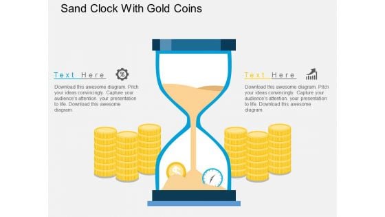 Sand Clock With Gold Coins Powerpoint Template