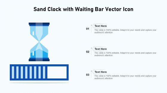 Sand Clock With Waiting Bar Vector Icon Ppt Pictures PDF