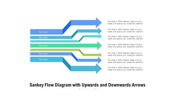 Sankey Flow Diagram With Upwards And Downwards Arrows Ppt PowerPoint Presentation Model Background Images PDF