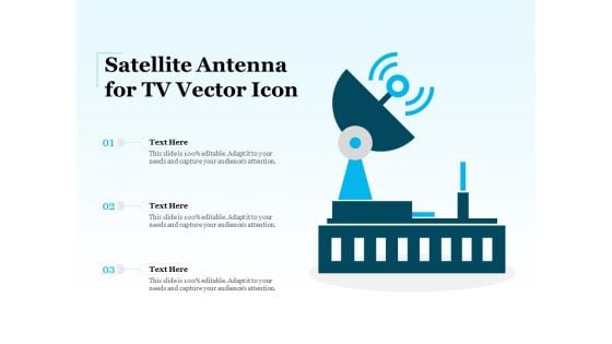 Satellite Antenna For Tv Vector Icon Ppt PowerPoint Presentation Styles Themes PDF