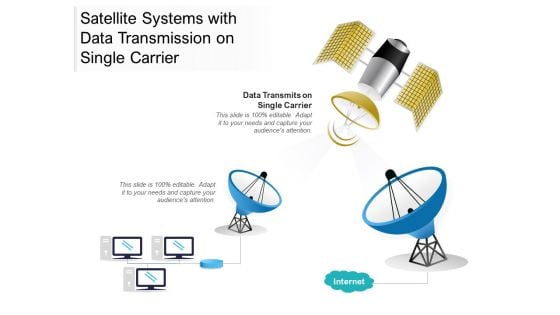 Satellite Systems With Data Transmission On Single Carrier Ppt PowerPoint Presentation File Graphics PDF