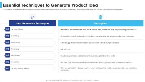 Satisfying Consumers Through Strategic Product Building Plan Essential Techniques To Generate Product Idea Guidelines PDF Satisfying Consumers Through Strategic Product Building Plan Essential Techniques To Generate Product Idea Guidelines PDF