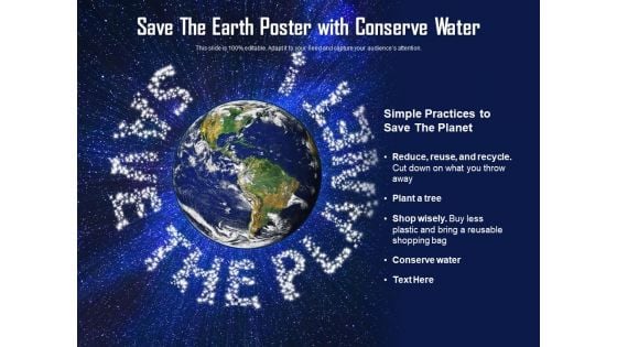 Save The Earth Poster With Conserve Water Ppt PowerPoint Presentation Styles Layouts PDF Save The Earth Poster With Conserve Water Ppt PowerPoint Presentation Styles Layouts PDF