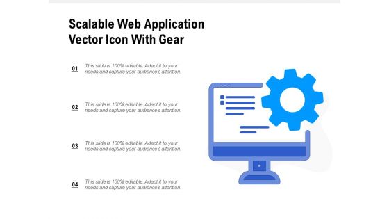 Scalable Web Application Vector Icon With Gear Ppt PowerPoint Presentation Inspiration Diagrams PDF