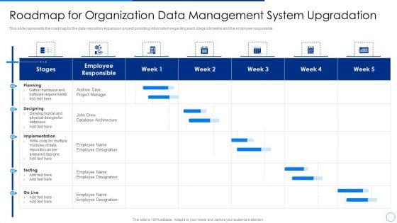 Scale Up Plan For Data Inventory Model Roadmap For Organization Data Management System Upgradation Formats PDF