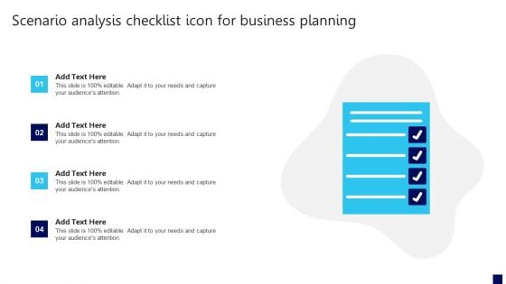 Scenario Analysis Checklist Icon For Business Planning Inspiration PDF