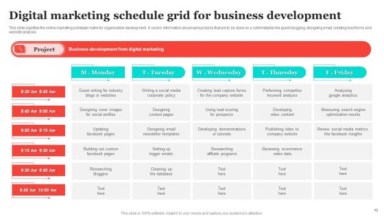 Schedule Grid Ppt PowerPoint Presentation Complete Deck With Slides Slide10