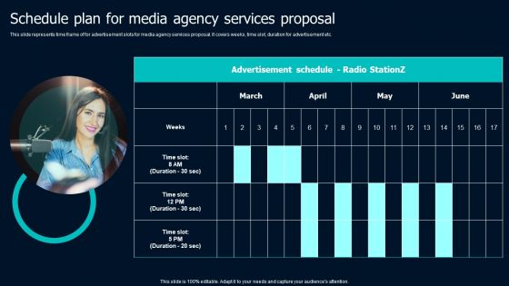 Schedule Plan For Media Agency Services Proposal Demonstration PDF