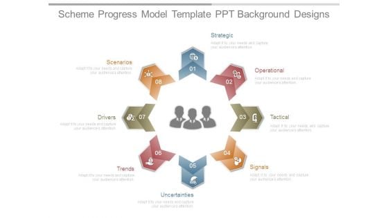 Scheme Progress Model Template Ppt Background Designs