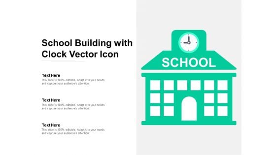 School Building With Clock Vector Icon Ppt PowerPoint Presentation Slides Show PDF