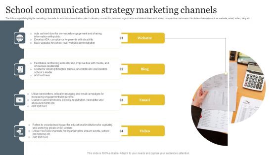 School Communication Strategy Marketing Channels Ideas PDF