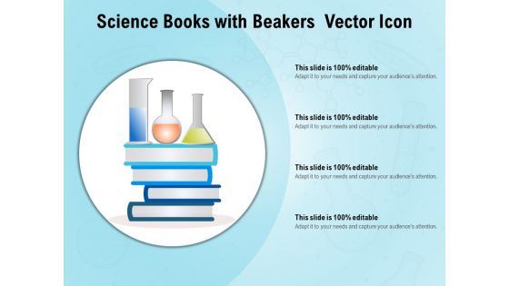 Science Books With Beakers Vector Icon Ppt PowerPoint Presentation Outline Slide Portrait PDF