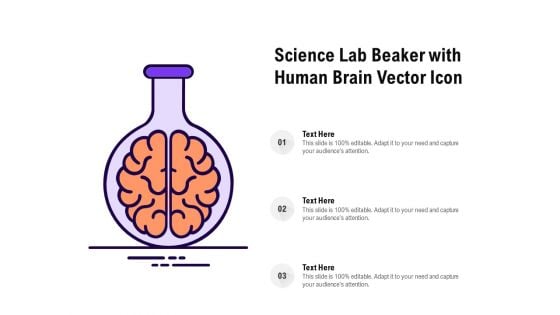 Science Lab Beaker With Human Brain Vector Icon Ppt PowerPoint Presentation Infographics Slideshow