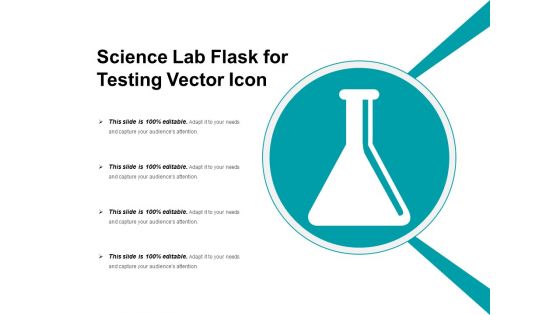 Science Lab Flask For Testing Vector Icon Ppt PowerPoint Presentation Styles Graphics Tutorials PDF