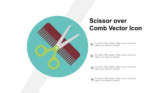 Scissor Over Comb Vector Icon Ppt PowerPoint Presentation Pictures Slideshow