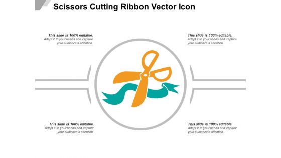 Scissors Cutting Ribbon Vector Icon Ppt PowerPoint Presentation Layouts Graphics Template PDF