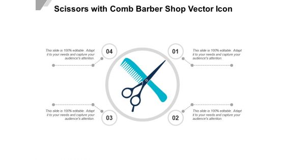 Scissors With Comb Barber Shop Vector Icon Ppt PowerPoint Presentation Ideas Mockup PDF