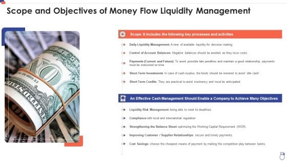 Scope And Objectives Of Money Flow Liquidity Management Demonstration PDF