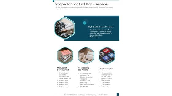 Scope For Factual Book Services One Pager Sample Example Document Scope For Factual Book Services One Pager Sample Example Document