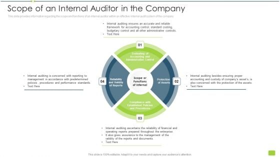 Scope Of An Internal Auditor In The Company Ppt Outline Background Images PDF