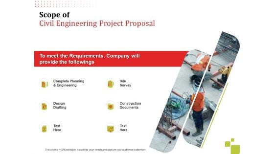 Scope Of Civil Engineering Project Proposal Ppt Styles Professional PDF