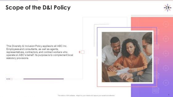 Scope Of Diversity And Inclusion Policy Training Ppt