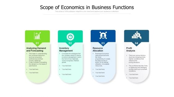 Scope Of Economics In Business Functions Ppt PowerPoint Presentation File Gallery PDF