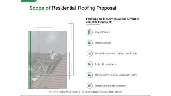 Scope Of Residential Roofing Proposal Ppt PowerPoint Presentation Pictures Smartart