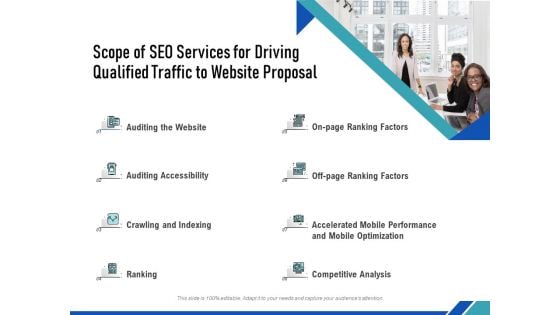 Scope Of SEO Services For Driving Qualified Traffic To Website Proposal Ppt PowerPoint Presentation Model Themes PDF