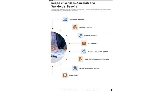 Scope Of Services Associated To Workforce Benefits One Pager Sample Example Document Scope Of Services Associated To Workforce Benefits One Pager Sample Example Document