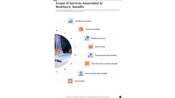 Scope Of Services Associated To Workforce Benefits One Pager Sample Example Document