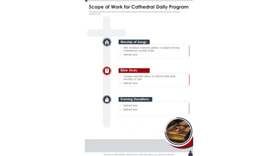 Scope Of Work For Cathedral Daily Program One Pager Sample Example Document