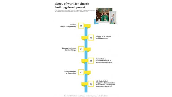 Scope Of Work For Church Building Development One Pager Sample Example Document Scope Of Work For Church Building Development One Pager Sample Example Document