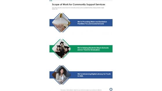 Scope Of Work For Community Support Services One Pager Sample Example Document Scope Of Work For Community Support Services One Pager Sample Example Document
