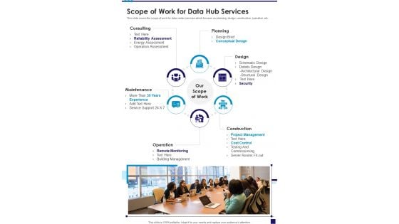 Scope Of Work For Data Hub Services One Pager Sample Example Document Scope Of Work For Data Hub Services One Pager Sample Example Document