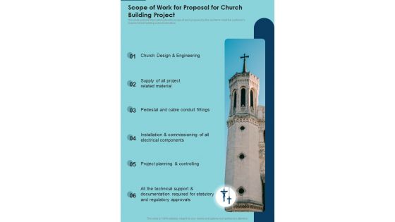 Scope Of Work For Proposal For Church Building Project One Pager Sample Example Document