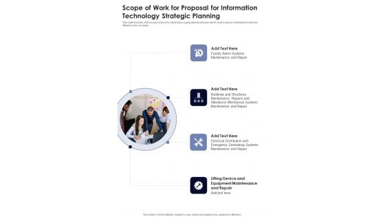 Scope Of Work For Proposal For Information Technology Strategic Planning One Pager Sample Example Document