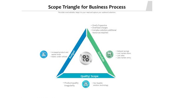 Scope Triangle For Business Process Ppt PowerPoint Presentation Summary Example File PDF